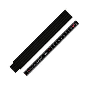 LongLife Plus Zollstock schwarz aus Kunststoff (2m)