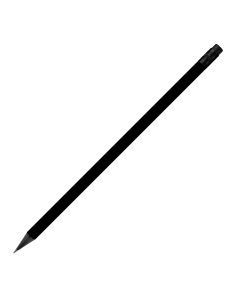 Designbleistift rund schwarz durchgefärbt schwarz matt mit Radierer, FSC