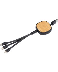 ausziehbares Ladekabel mit Bambusverziehrung