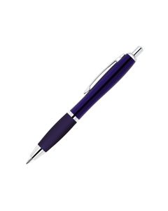 Curvo Metallkugelschreiber chrome mit Softgripgriffzone und Licht