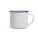 Emaille Tasse Promo 8 cm Coast Line weiß/blau