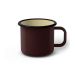 Emaille Tasse 8 cm dunkelbraun, schwarzer Rand, Innenfarbe beige, (Klassiker)