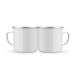 Emaille Tasse mit Stahlring Frank 8 cm beidseitig Rundumdruck