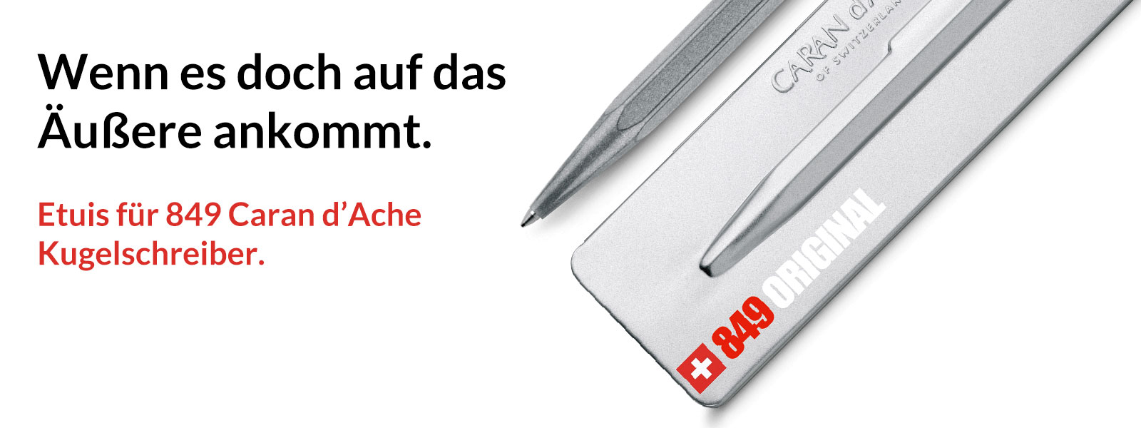 Caran d‘Ache Kugelschreiber Etuis aus Metall für den 849 bedrucken