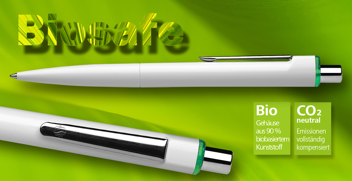 Bio Kugelschreiber Schneider ® K1 Biosafe und Xite Biobased, aus dem Hause des Sustainability Award Preisträgers