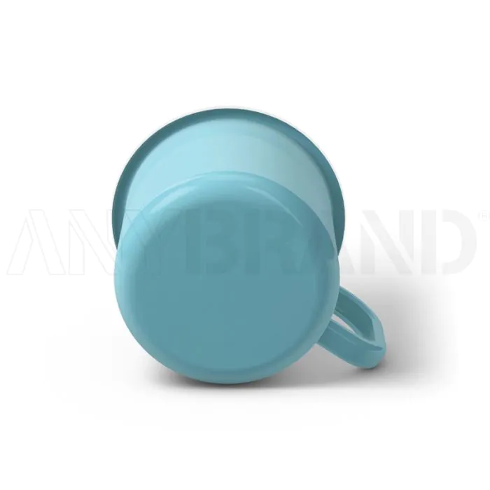Emaille Tasse 8 cm schwarzer Rand, Innen- und Außenfarbe gleich, (Klassiker) bedrucken