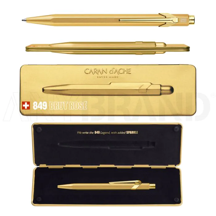 Caran d'Ache 849 Classic Druckbleistift mit Geschenkbox Gold bedrucken