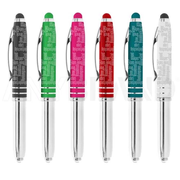 3-Funktionen Kugelschreiber Rainbow Sky mit Stylus bedrucken