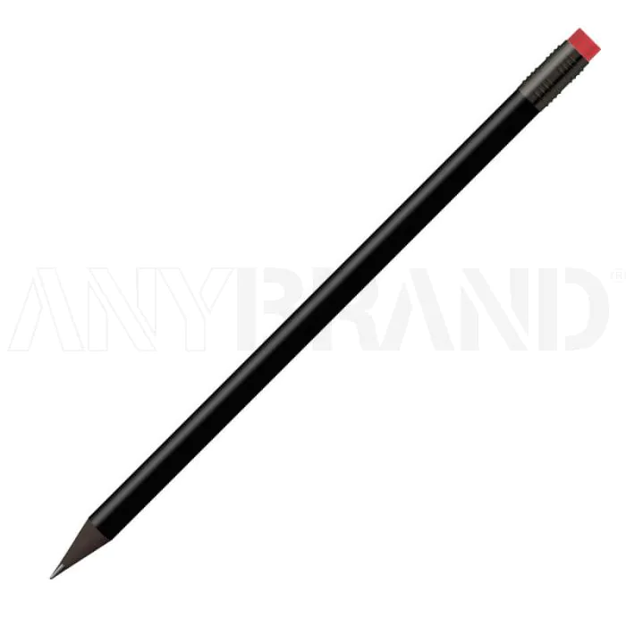 Staedtler Designbleistift, rund, schwarz durchgefärbt mit Radierer bedrucken
