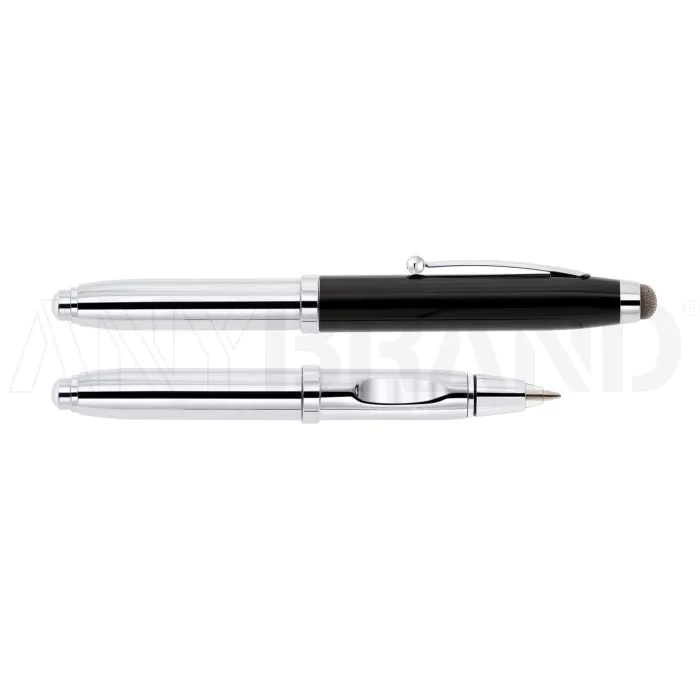 3-Funktionen Kugelschreiber Crowd mit LED und Stylus bedrucken