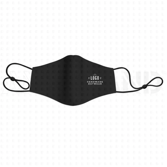 Mund-Nasen-Maske aus 100% Baumwolle, doppellagig schwarz schwarz