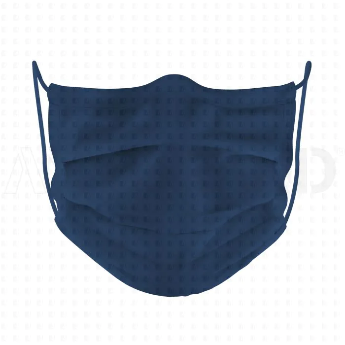 Mund-Nasen-Maske aus Baumwolle blau bedrucken