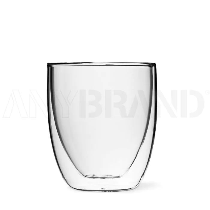 Espressoglas Boja 8 cl, doppelwandig transparent mit Logo bedrucken