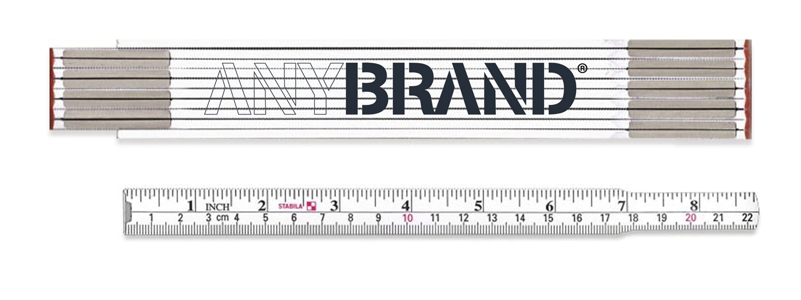 ANYBRAND Stabila Zollstock 1607 weiß (2m) inch / cm Skala