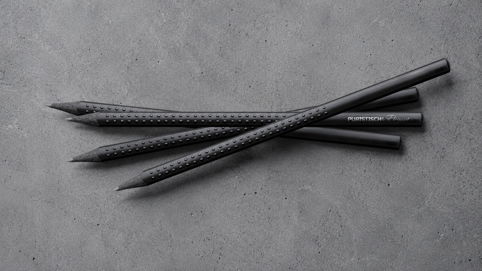 Schwarze Bleistifte mit Grip-Oberfl&auml;che, puristisch und elegant