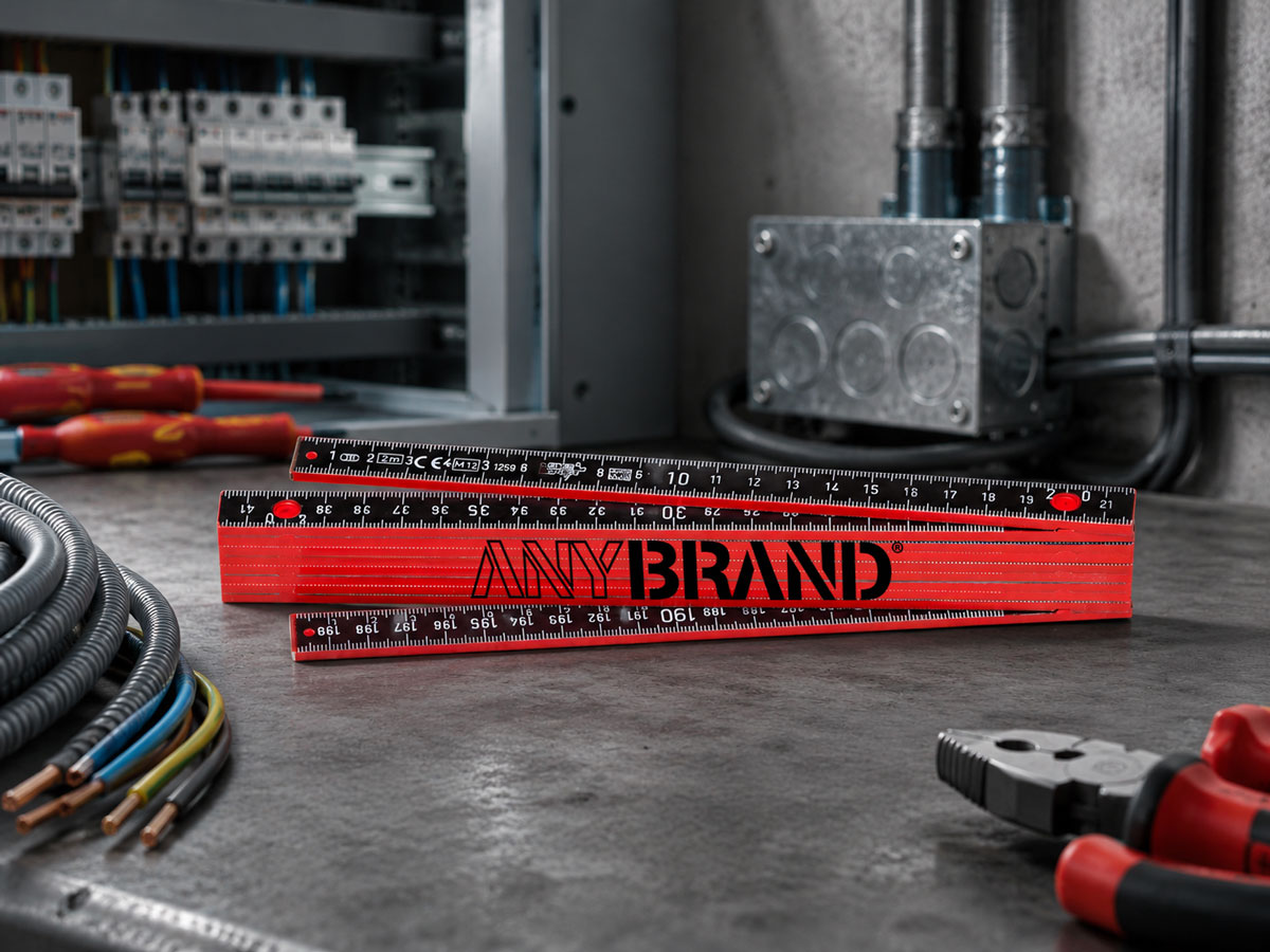 LongLife SchweizerMeter aus Kunststoff mit Logo bedruckt