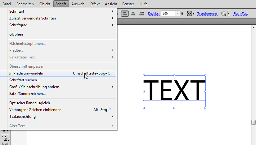 Text Pfad in Illustrator erstellen