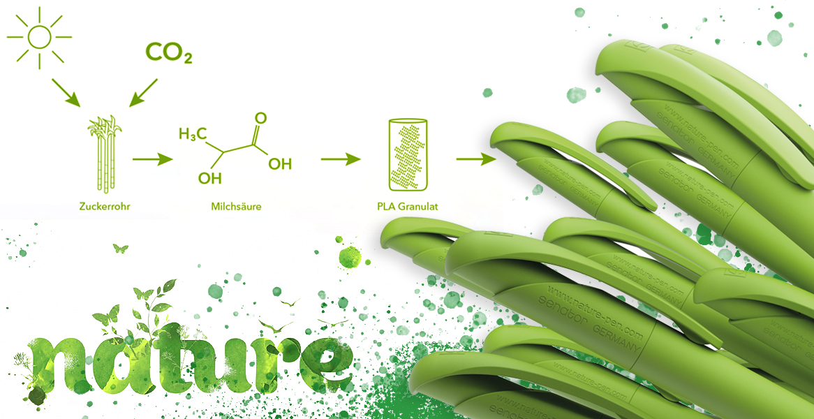 Bio Kugelschreiber Nature Plus grün aus nachwachsenden Rohstoffen