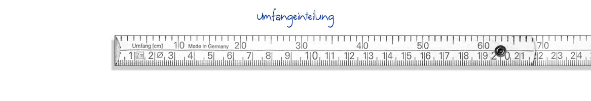 Zollstock mit Umfangeinteilung auf der Skala